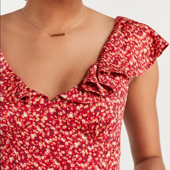 NWOT: Daisy May Red Floral Ruffle Dress - Picture 3 of 7